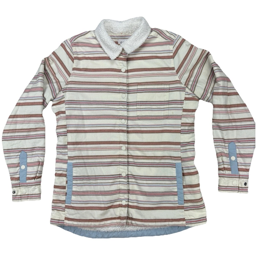 Orvis Shacket Womens Medium Shirt Jacket Fleece Lined Plaid Flannel Snap Button - Picture 2 of 15